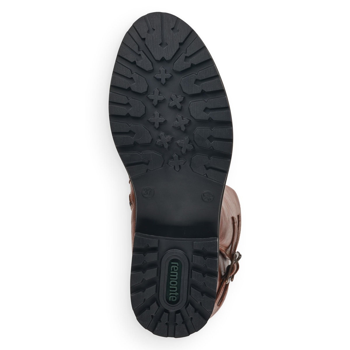 Bottes à tige haute remonte marron pour femme R6590-22. Semelle extérieure de la chaussure.