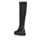 
Tiefschwarze remonte Damen Hochschaftstiefel D3975-01 mit einer leichten Profilsohle. Schuh von hinten