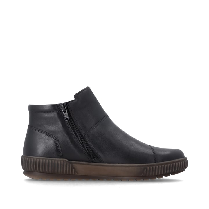 Bottines remonte noires pour femmes D0783-00 avec membrane remonteTEX. Côté intérieur de la chaussure.