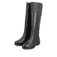 
Mitternachtsschwarze remonte Damen Hochschaftstiefel R6581-04 mit Reißverschluss. Schuhpaar schräg.