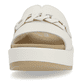 Vanillebeige remonte Damen Pantoletten D1N51-80 mit modischer Kette. Schuh von vorne.