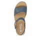 Sandales à lanières remonte bleues femme D0Q52-14 avec boucle tendance. Chaussure vue de dessus.