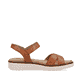 Braune remonte Riemchensandalen D2049-22 mit einem Klettverschluss. Schuh Innenseite.