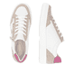 Weiße remonte Damen Sneaker Low D2J01-81 mit Reißverschluss sowie Komfortweite G. Schuh von oben, liegend.