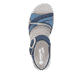Blaue vegane remonte Riemchensandalen D2K55-14 mit einem Klettverschluss. Schuh von oben.