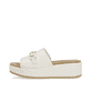 Vanillebeige remonte Damen Pantoletten D1N51-80 mit modischer Kette. Schuh Außenseite.