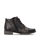 Bronze-dunkelbraune remonte Damen Schnürstiefel D4378-91 mit auffälligem Muster. Schuh Innenseite.