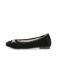 Schwarze remonte Ballerinas D0K10-02 mit einer herausnehmbaren Einlegesohle. Schuh Außenseite.
