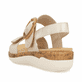 Beige remonte Riemchensandalen R6853-61 mit einem Klettverschluss. Schuh von hinten.