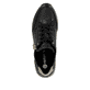 
Glanzschwarze remonte Damen Sneaker D0T03-01 mit einer leichten Sohle mit Keilabsatz. Schuh seitlich schräg