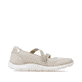 Ballerines remonte beiges pour femme D3G05-60 avec fermeture velcro. Côté intérieur de la chaussure.