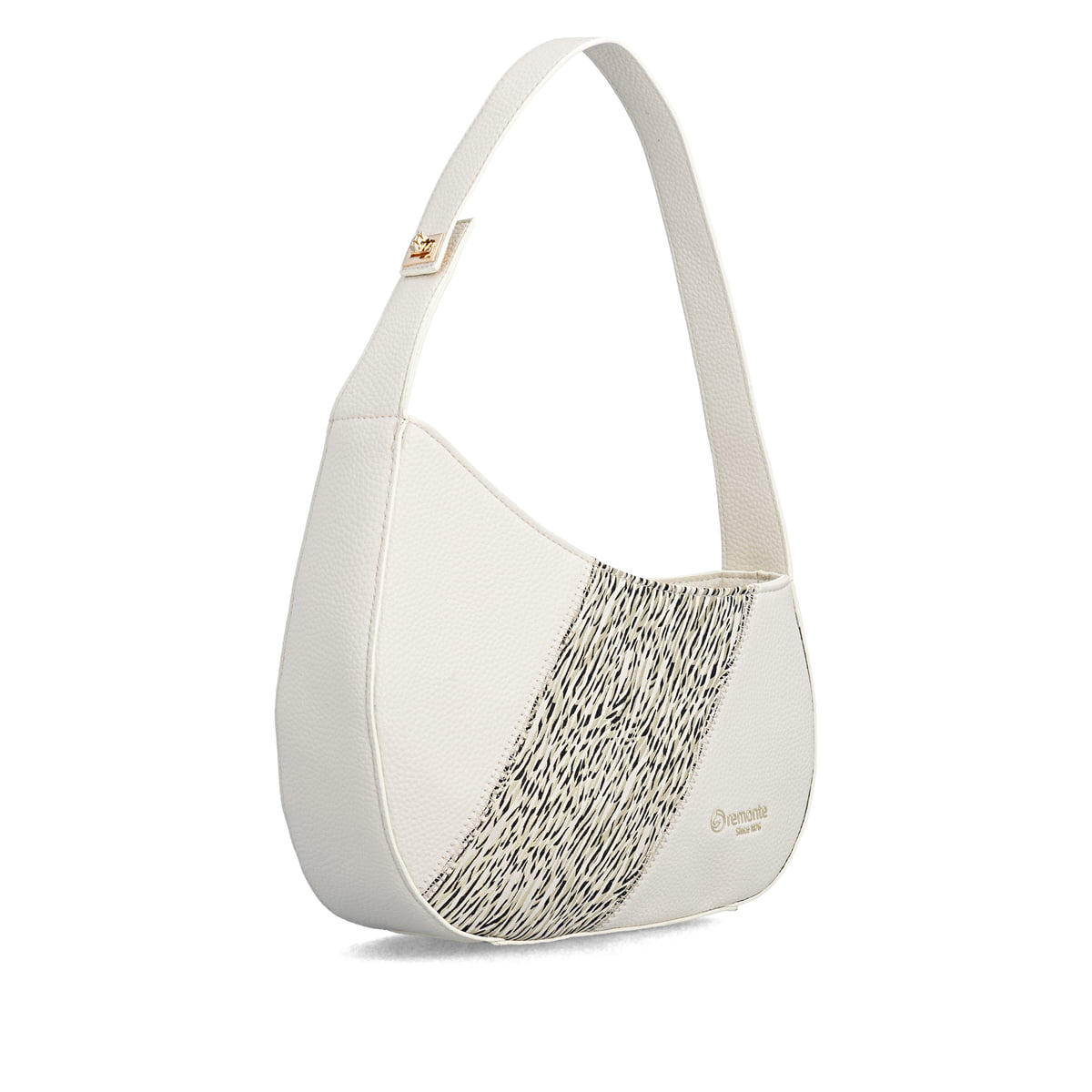 Sac à main remonte Q0672-61 beige avec bretelles ajustables. Côté gauche.