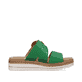 Smaragdgrüne remonte Damen Pantoletten D0Q51-52 mit einer flexiblen Plateausohle. Schuh Innenseite