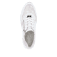Reinweiße vegane remonte Damen Sneaker D0H12-80 mit einem Reißverschluss. Schuh von oben.