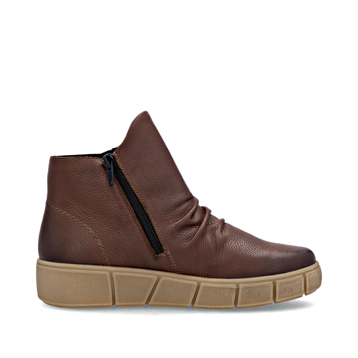 Braune remonte Damen Kurzstiefel D1T73-24 mit wasserabweisender TEX-Membran. Schuh Innenseite.