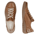 Chaussures à lacets remonte marron pour femmes D3T00-24. Chaussure vue de dessus, couchée.