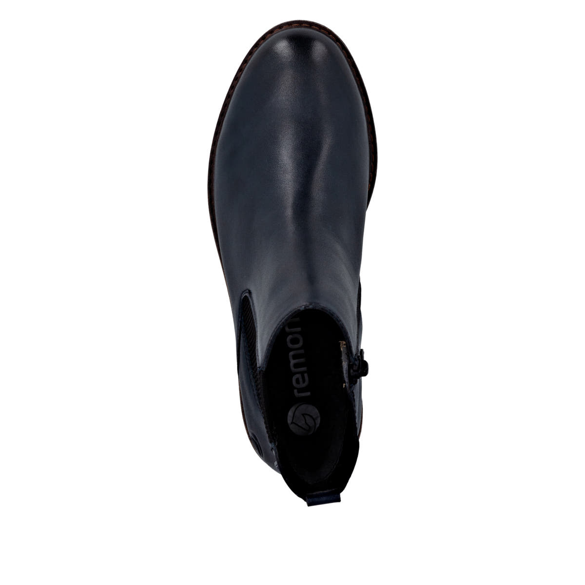 Blaue remonte Chelsea Boots D2Q70-14 mit wasserabweisender remonteTEX-Membran. Schuh Laufsohle.