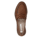 Braune remonte Damen Loafer D0F05-24 mit einem Gummizug. Schuh von oben.