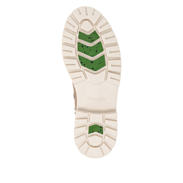 Camelfarbene remonte Damen Schnürstiefel D0B81-20 mit weichem Schaftrand. Schuh Laufsohle.