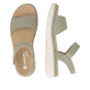 Grüne remonte Riemchensandalen D2K58-52 mit einem Klettverschluss. Schuh von oben, liegend.