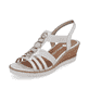 
Blütenweiße remonte Damen Keilsandaletten R6264-80 mit Elastikeinsatz sowie Keilabsatz. Schuh seitlich schräg
