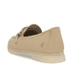 Beige remonte Damen Loafer D2F00-62 mit Gummizug sowie gepolsterter Einlegesohle. Schuh von hinten.