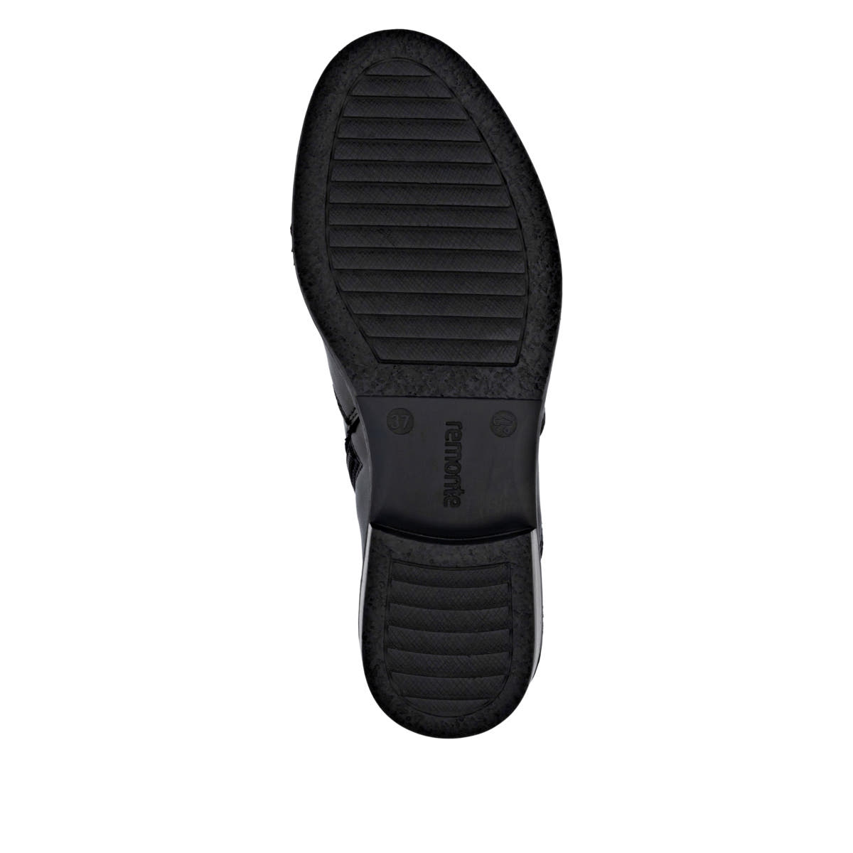 Schwarze remonte Chelsea Boots D0F70-00 mit einem Reißverschluss. Schuh Laufsohle.