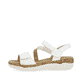 Weiße remonte Riemchensandalen R6860-80 mit einem Klettverschluss. Schuh Außenseite.