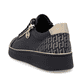 Baskets basses remonte noires pour femme D2E00-03 avec fermeture éclair. Chaussure vue de dessus.