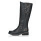 
Nachtschwarze remonte Damen Hochschaftstiefel R6590-01 mit einer Profilsohle. Schuh Außenseite