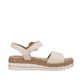 Beige remonte Riemchensandalen D0Q52-60 mit einem Klettverschluss. Schuh Innenseite.