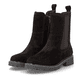 Dunkelbraune remonte Chelsea Boots D8694-26 mit einem Reißverschluss. Schuhpaar seitlich schräg.