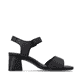 Schwarze remonte Riemchensandaletten D1K54-00 mit einem Klettverschluss. Schuh Innenseite.
