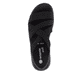 Schwarze remonte Riemchensandalen D3L52-00 mit einem Gummizug sowie Extraweite H. Schuh von oben.