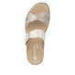 Metallische vegane remonte Damen Pantoletten D2048-91 mit einem Klettverschluss. Schuh von oben.