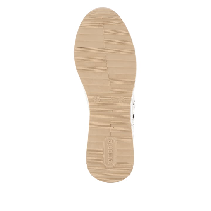 Cremeweiße remonte Damen Sneaker D1G00-81 mit einem Reißverschluss. Schuh Laufsohle.