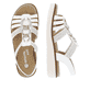 Weiße vegane remonte Riemchensandalen D2073-80 mit einem Gummizug. Schuh von oben, liegend.
