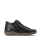 Schwarz-bronzene remonte Damen Schnürstiefel R1454-03. Schuh Innenseite.