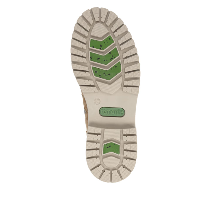 Camelfarbene remonte Damen Schnürstiefel D4B70-20. Schuh Laufsohle.