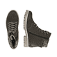 Graue remonte Damen Schnürstiefel D8487-45 mit wasserabweisender TEX-Membran. Schuh von oben, liegend.