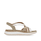 Grünbeige remonte Riemchensandalen D3J53-52 mit einem Klettverschluss. Schuh Innenseite.