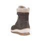 
Asphaltgraue remonte Damen Schnürstiefel R8477-46 mit Schnürung und Reißverschluss. Schuh von hinten