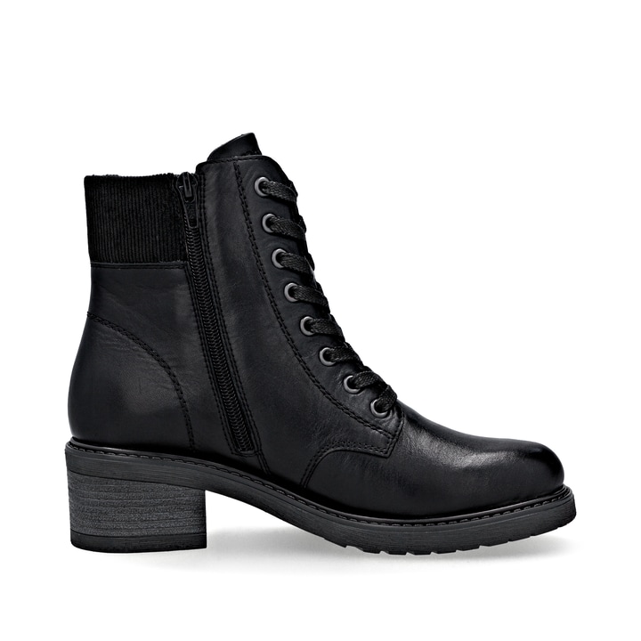 Schwarze remonte Damen Stiefeletten D1A70-01 mit wasserabweisender TEX-Membran. Schuh Innenseite.