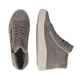 Baskets basses remonte grises femmes D3E70-42 avec membrane remonteTEX. Chaussure vue de dessus, couchée.