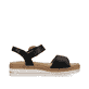 Schwarze remonte Riemchensandalen D0Q52-00 mit einem Klettverschluss. Schuh Innenseite.
