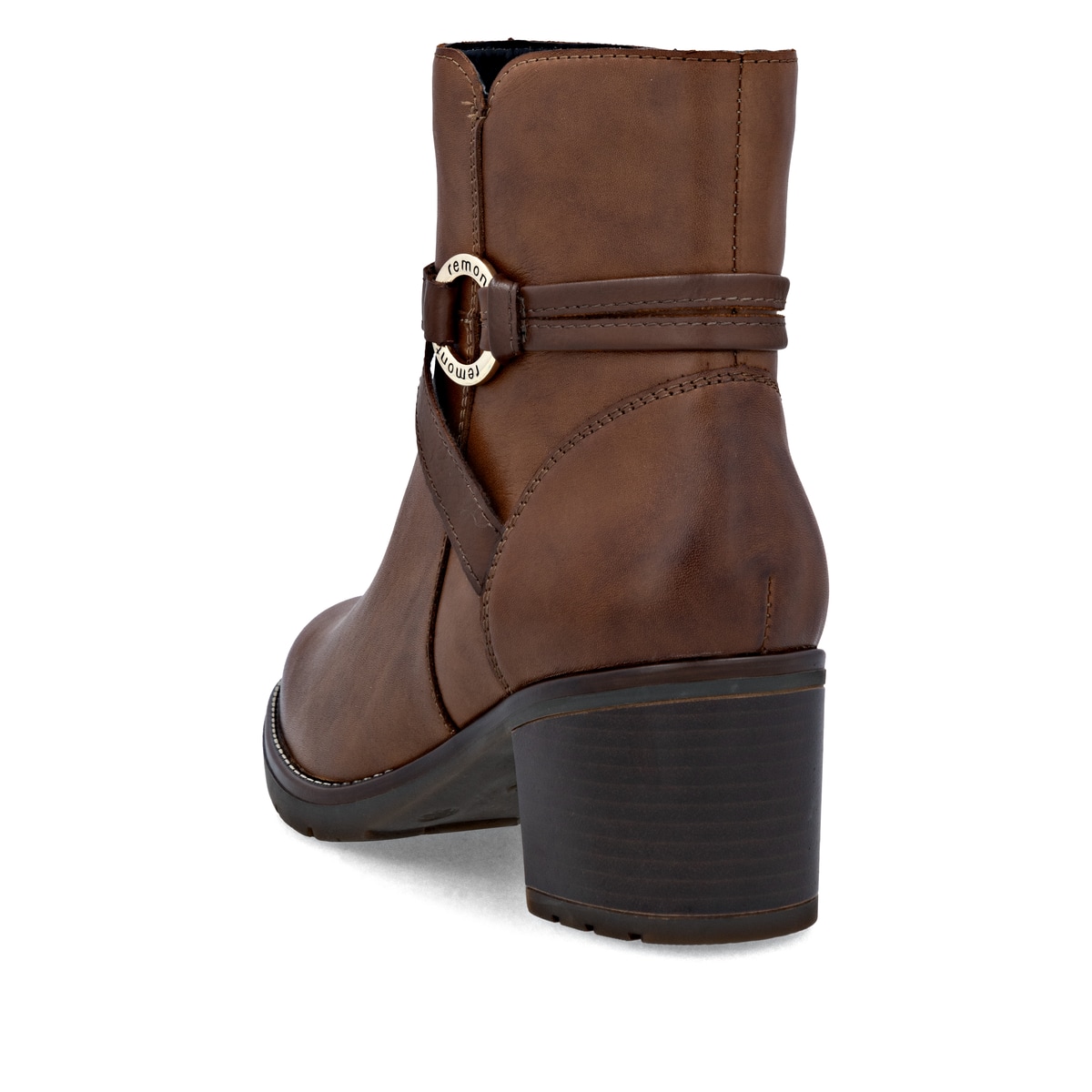 Bottines remonte marron pour femme D2A73-25 avec fermeture éclair. Chaussure vue de dessus.