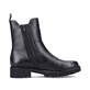 Chelsea Boots remonte noires pour femme D8694-00 avec fermeture éclair. Chaussure vue de l'arrière.