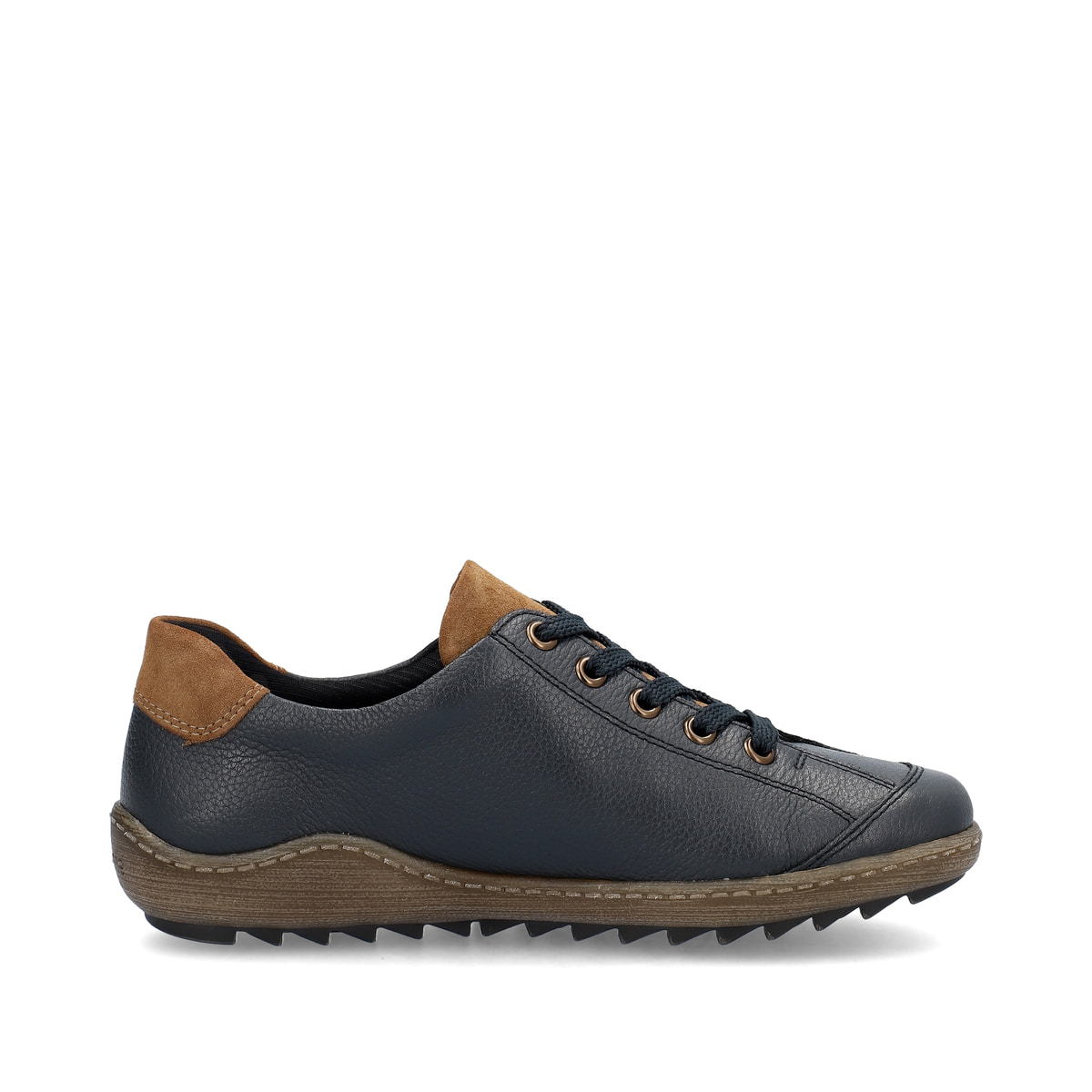 Dunkelblau-braune remonte Damen Schnürschuhe R1402-16. Schuh Innenseite.