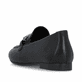 Schwarze remonte Damen Loafer D0K13-00 mit einem Gummizug. Schuh von hinten.
