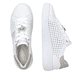 Weißbeige remonte Damen Schnürschuhe D3E04-80 mit dekorativem Schmuckdetail. Schuh von oben, liegend.